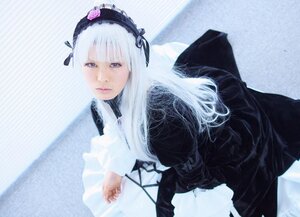 Rating: Safe Score: 0 Tags: 1girl bangs black_dress closed_mouth flower frills gothic_lolita hairband lips lolita_fashion long_hair long_sleeves looking_at_viewer silver_hair solo suigintou User: admin