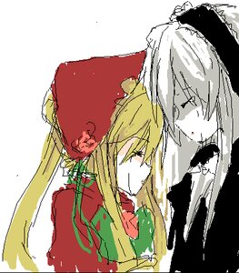 Rating: Safe Score: 0 Tags: 2girls blonde_hair closed_eyes hat image long_hair multiple_girls oekaki pair shinku suigintou User: admin