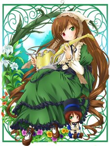 Rating: Safe Score: 0 Tags: 2girls brown_hair dress flower frills full_body green_dress green_eyes hat head_scarf heterochromia image lily_(flower) long_hair long_sleeves looking_at_viewer michii_yuuki multiple_girls pair red_eyes rozen_maiden scissors siblings sisters smile souseiseki suiseiseki twins twintails very_long_hair watering_can User: admin