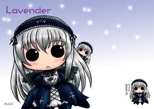 Rating: Safe Score: 0 Tags: 1girl black_wings chibi dress frills hairband image long_hair long_sleeves looking_at_viewer silver_hair solo standing suigintou wings User: admin