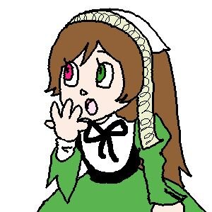 Rating: Safe Score: 0 Tags: 1girl bangs brown_hair dress green_eyes heterochromia image long_sleeves maid open_mouth simple_background solo suiseiseki white_background User: admin