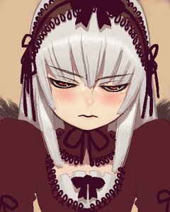 Rating: Safe Score: 0 Tags: 1girl bad_source bangs blush detached_collar dress hairband hijiri_rei image lace long_hair looking_at_viewer lowres oekaki rozen_maiden silver_hair simple_background solo suigintou User: admin