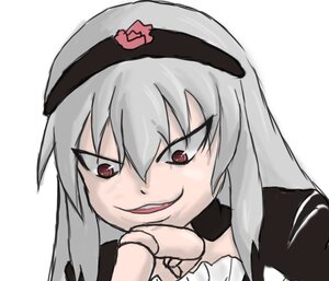 Rating: Safe Score: 0 Tags: 1girl beret evil_smile hands_clasped hat image long_hair looking_at_viewer open_mouth own_hands_together red_eyes simple_background smile solo suigintou white_background User: admin