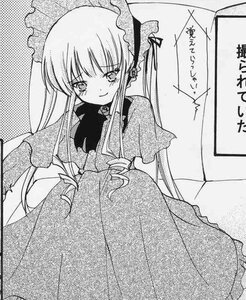 Rating: Safe Score: 0 Tags: 1girl blush dress frills greyscale image long_hair long_sleeves looking_at_viewer monochrome shinku smile solo twintails User: admin