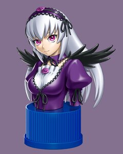 Rating: Safe Score: 0 Tags: 1girl black_wings detached_collar dress hairband image long_hair long_sleeves looking_at_viewer pink_eyes puffy_sleeves silver_hair simple_background solo suigintou wings User: admin