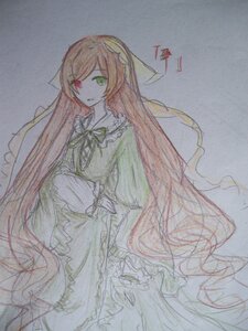 Rating: Safe Score: 0 Tags: 1girl brown_hair dress expressionless green_dress green_eyes heterochromia image long_hair long_sleeves looking_at_viewer red_eyes solo suiseiseki traditional_media very_long_hair watercolor_(medium) User: admin