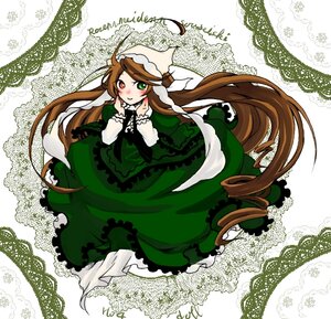 Rating: Safe Score: 0 Tags: 1girl blush brown_hair doily dress drill_hair frills green_dress green_eyes hat head_scarf heterochromia image lolita_fashion long_hair long_sleeves looking_at_viewer red_eyes solo suiseiseki twintails very_long_hair User: admin