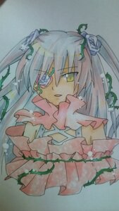 Rating: Safe Score: 0 Tags: 1girl eyepatch flower frills hair_flower hair_ornament image kirakishou long_hair looking_at_viewer plant solo traditional_media upper_body veil User: admin