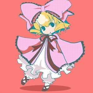 Rating: Safe Score: 0 Tags: 1girl :o blonde_hair blue_eyes bow capelet dress frills full_body hair_bow hina_ichigo hinaichigo image long_sleeves looking_at_viewer pink_bow shoes short_hair simple_background solo standing white_legwear User: admin
