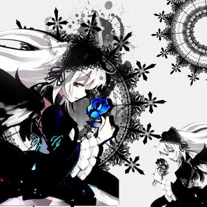 Rating: Safe Score: 0 Tags: 2girls black_wings dress flower frills hairband image lolita_hairband long_hair long_sleeves multiple_girls ribbon rose silver_hair solo suigintou wings User: admin