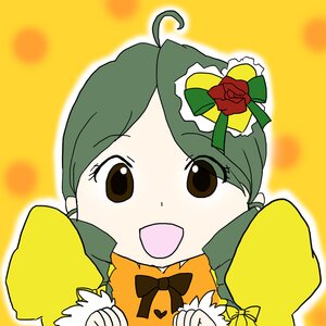 Rating: Safe Score: 0 Tags: 1girl blush brown_eyes dress flower green_hair hat image kanaria long_sleeves open_mouth red_flower ribbon rose sleeves_past_wrists smile solo upper_body yellow_background User: admin