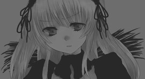 Rating: Safe Score: 0 Tags: 1girl bangs eyebrows_visible_through_hair floating_hair flower grey_background greyscale hair_ribbon hairband image long_hair looking_at_viewer monochrome ribbon simple_background solo suigintou upper_body User: admin