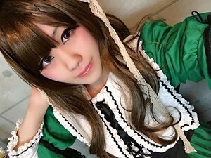 Rating: Safe Score: 0 Tags: 1girl apron bangs brown_eyes brown_hair closed_mouth dress eyelashes frills green_dress lips long_hair long_sleeves looking_at_viewer photo pink_lips realistic smile solo suiseiseki traditional_media upper_body white_apron User: admin