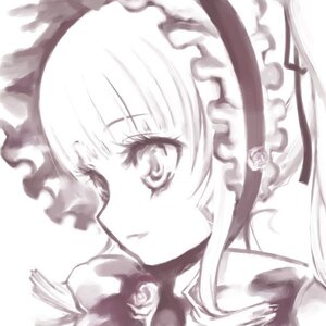 Rating: Safe Score: 0 Tags: 1girl bangs closed_mouth flower frilled_hairband image monochrome portrait rose shinku simple_background solo white_background white_rose User: admin