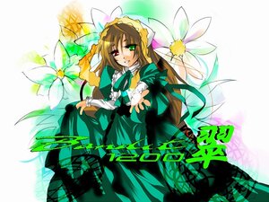 Rating: Safe Score: 0 Tags: 1girl :d bangs blaze_(artist) brown_hair dress eyebrows_visible_through_hair floral_background flower frilled_dress frilled_shirt_collar frills green_dress green_eyes green_ribbon head_scarf head_tilt heterochromia image long_hair long_sleeves looking_at_viewer open_mouth outstretched_arm pov red_eyes ribbon rozen_maiden skirt_hold smile solo standing suiseiseki very_long_hair User: admin