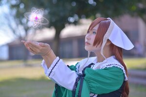 Rating: Safe Score: 0 Tags: 1girl blue_eyes blurry blurry_background brown_hair closed_mouth depth_of_field dress frills green_dress head_scarf long_hair long_sleeves profile solo suiseiseki upper_body User: admin