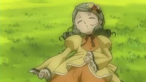 Rating: Safe Score: 0 Tags: 1girl bow closed_eyes dress drill_hair field flower grass green_hair hair_flower hair_ornament image juliet_sleeves kanaria long_sleeves lying on_back on_grass outdoors puffy_sleeves sleeping solo User: admin