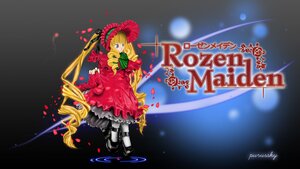 Rating: Safe Score: 0 Tags: 1girl blonde_hair blue_eyes bonnet bow copyright_name dress flower image long_hair long_sleeves pantyhose petals red_dress rose_petals shinku shoes solo twintails very_long_hair User: admin