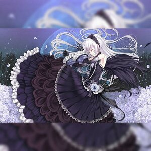 Rating: Safe Score: 0 Tags: 1girl black_wings dress flower frills hairband image lolita_fashion lolita_hairband long_hair petals rose solo suigintou too_many white_hair wings User: admin