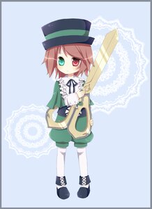 Rating: Safe Score: 0 Tags: 1girl brown_hair full_body hat heterochromia image long_sleeves looking_at_viewer pantyhose red_eyes solo souseiseki standing striped top_hat umbrella white_legwear User: admin