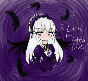 Rating: Safe Score: 0 Tags: 1girl black_feathers black_wings blush dress feathered_wings feathers flower frills hairband image juliet_sleeves lolita_hairband long_hair long_sleeves looking_at_viewer rose silver_hair smile solo suigintou wings User: admin