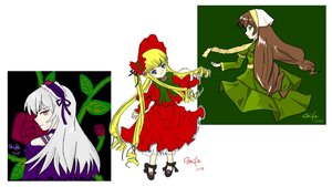 Rating: Safe Score: 0 Tags: 3girls blonde_hair blue_eyes bonnet bow brown_hair dress drill_hair flower green_eyes hat head_scarf image long_hair long_sleeves looking_at_viewer multiple multiple_girls red_dress shinku suigintou suiseiseki tagme very_long_hair wings User: admin