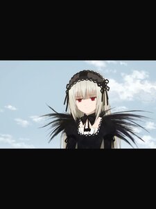 Rating: Safe Score: 0 Tags: 1girl bangs black_dress black_ribbon black_wings closed_mouth detached_collar dress eyebrows_visible_through_hair frills gothic_lolita hairband head_tilt image letterboxed lolita_fashion lolita_hairband long_hair looking_at_viewer red_eyes ribbon silver_hair sky solo suigintou wings User: admin