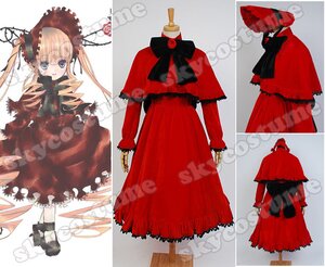 Rating: Safe Score: 0 Tags: 1girl blonde_hair blue_eyes bonnet bow dress drill_hair frills image long_hair long_sleeves red_dress rose shinku solo User: admin