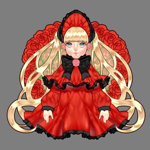 Rating: Safe Score: 0 Tags: 1girl bangs blonde_hair blue_eyes bonnet bow capelet dress flower green_bow image lolita_fashion long_hair long_sleeves looking_at_viewer pink_rose red_capelet red_dress red_flower red_rose rose shinku solo twintails very_long_hair User: admin