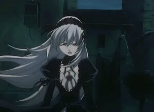 Rating: Safe Score: 0 Tags: 1girl black_dress closed_eyes dress frills hairband image long_hair long_sleeves open_mouth puffy_sleeves solo suigintou upper_body very_long_hair User: admin