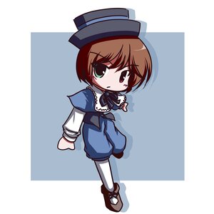 Rating: Safe Score: 0 Tags: 1girl brown_hair chibi commentary_request fictional_sister full_body green_eyes hat heterochromia image long_sleeves looking_at_viewer pants pantyhose rozen_maiden shoes short_hair solo souseiseki standing top_hat white_legwear User: admin