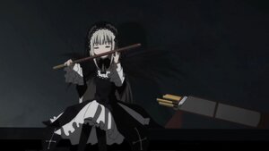Rating: Safe Score: 0 Tags: 1girl black_background closed_eyes cross dress frills gothic_lolita hairband holding image instrument lolita_fashion long_hair long_sleeves music piano playing_instrument solo suigintou User: admin