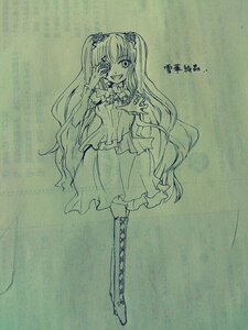 Rating: Safe Score: 0 Tags: 1girl boots cross-laced_footwear dress flower full_body image kirakishou knee_boots long_hair monochrome open_mouth rose smile solo traditional_media very_long_hair User: admin