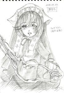 Rating: Safe Score: 0 Tags: 1girl :d animal_ears blush dress eyebrows_visible_through_hair frills image long_hair long_sleeves looking_at_viewer monochrome open_mouth ribbon smile solo suiseiseki very_long_hair User: admin