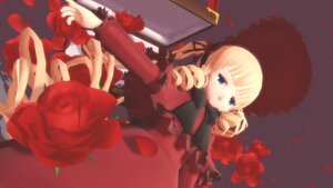 Rating: Safe Score: 0 Tags: 1girl blonde_hair blue_eyes dress drill_hair flower hat image long_sleeves red_flower red_rose ribbon rose shinku solo twin_drills twintails User: admin