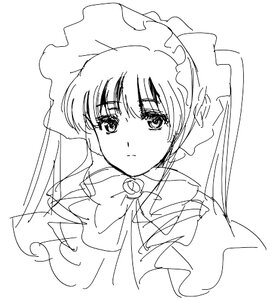 Rating: Safe Score: 0 Tags: 1girl bangs bow bowtie closed_mouth dress eyebrows_visible_through_hair greyscale image long_hair looking_at_viewer monochrome shinku simple_background solo upper_body veil white_background User: admin