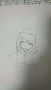 Rating: Safe Score: 0 Tags: 1girl dress hat image long_sleeves looking_at_viewer monochrome solo souseiseki User: admin