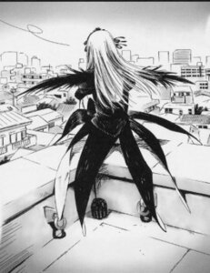 Rating: Safe Score: 0 Tags: 1girl dress greyscale hair_ribbon image long_hair long_sleeves monochrome ribbon solo standing suigintou very_long_hair User: admin