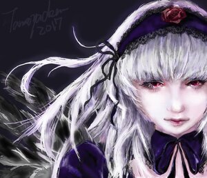 Rating: Safe Score: 0 Tags: 1girl bangs black_ribbon closed_mouth dated flower hairband image lips long_hair looking_at_viewer red_eyes red_flower red_rose ribbon rose signature silver_hair solo suigintou User: admin