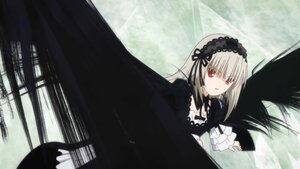 Rating: Safe Score: 0 Tags: 1girl bangs black_ribbon black_wings dress frills hairband image long_hair long_sleeves looking_at_viewer red_eyes ribbon silver_hair solo suigintou wings User: admin