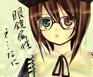 Rating: Safe Score: 0 Tags: 1girl :o bespectacled blush brown_hair frilled_shirt_collar frills glasses hat image looking_at_viewer neck_ribbon ribbon solo souseiseki upper_body User: admin