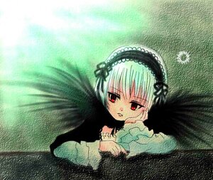 Rating: Safe Score: 0 Tags: 1girl bangs dress frills hairband image long_sleeves red_eyes solo suigintou wings User: admin