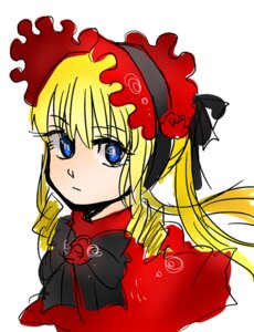 Rating: Safe Score: 0 Tags: 1girl bangs blonde_hair blue_eyes bow closed_mouth drill_hair eyebrows_visible_through_hair flower image long_hair looking_at_viewer portrait rose shinku simple_background solo twin_drills white_background User: admin