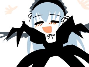 Rating: Safe Score: 0 Tags: 1girl :d black_dress black_wings blush chibi closed_eyes dress hairband image long_sleeves open_mouth ribbon smile solo striped suigintou white_background wings User: admin