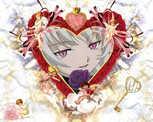 Rating: Safe Score: 0 Tags: 6+girls barefoot blonde_hair dress drill_hair flower image long_hair multiple_girls purple_eyes red_flower red_rose rose short_hair silver_hair solo suigintou twintails User: admin