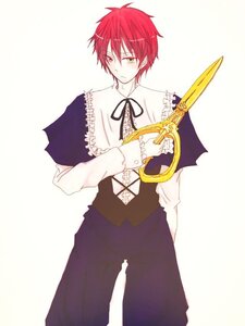 Rating: Safe Score: 0 Tags: 1boy image long_sleeves pants red_hair solo souseiseki standing sword weapon yellow_eyes User: admin