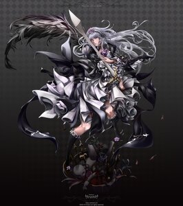 Rating: Safe Score: 0 Tags: 1girl argyle argyle_background argyle_legwear board_game boots checkered checkered_background checkered_floor checkered_kimono chess_piece dress feathers flower hairband image long_hair petals rose solo suigintou tile_floor tiles weapon wings User: admin