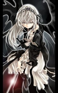 Rating: Safe Score: 0 Tags: 1girl black_wings dress frills hairband image letterboxed lolita_hairband long_hair long_sleeves looking_at_viewer puffy_sleeves red_eyes rose silver_hair solo standing suigintou very_long_hair wings User: admin