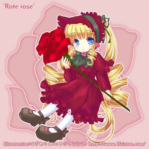 Rating: Safe Score: 0 Tags: 1girl blonde_hair blue_eyes bonnet bow bowtie copyright_name dress drill_hair flower full_body green_bow image long_hair long_sleeves looking_at_viewer pantyhose pink_background pink_bow pink_flower pink_rose red_dress ringlets rose shinku shoes solo standing twin_drills twintails very_long_hair white_legwear User: admin