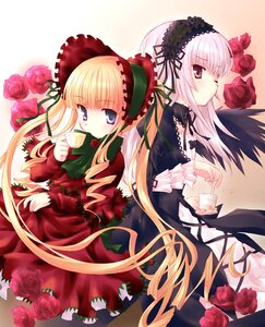 Rating: Safe Score: 0 Tags: 2girls aoi_kumiko back-to-back black_wings blonde_hair blue_eyes bonnet bow cup dress drill_hair flower frills grey_hair hairband hat image lolita_fashion long_hair long_sleeves looking_at_viewer multiple_girls one_eye_closed pair pink_rose purple_eyes red_dress red_flower red_rose ribbon rose rozen_maiden shinku silver_hair suigintou teacup twintails very_long_hair wings User: admin